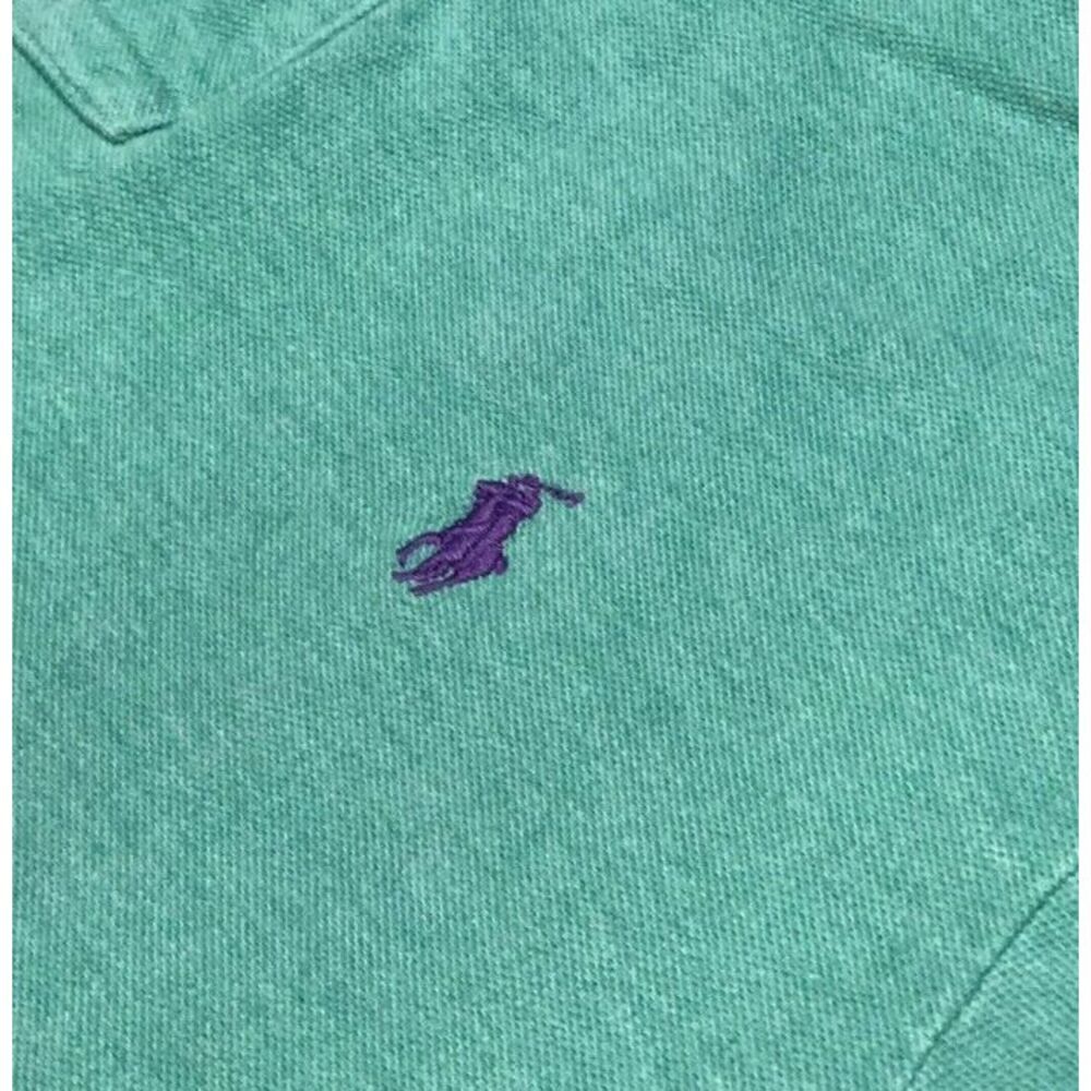 Polo Ralph Lauren Clasic fit mens Large short sleeve shirt Green Purple pony - Picture 4 of 7